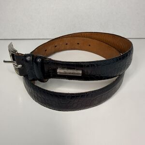Polo Ralph Lauren Black Belt Mens 34 in. /85 cm Textured Leather Made in the USA